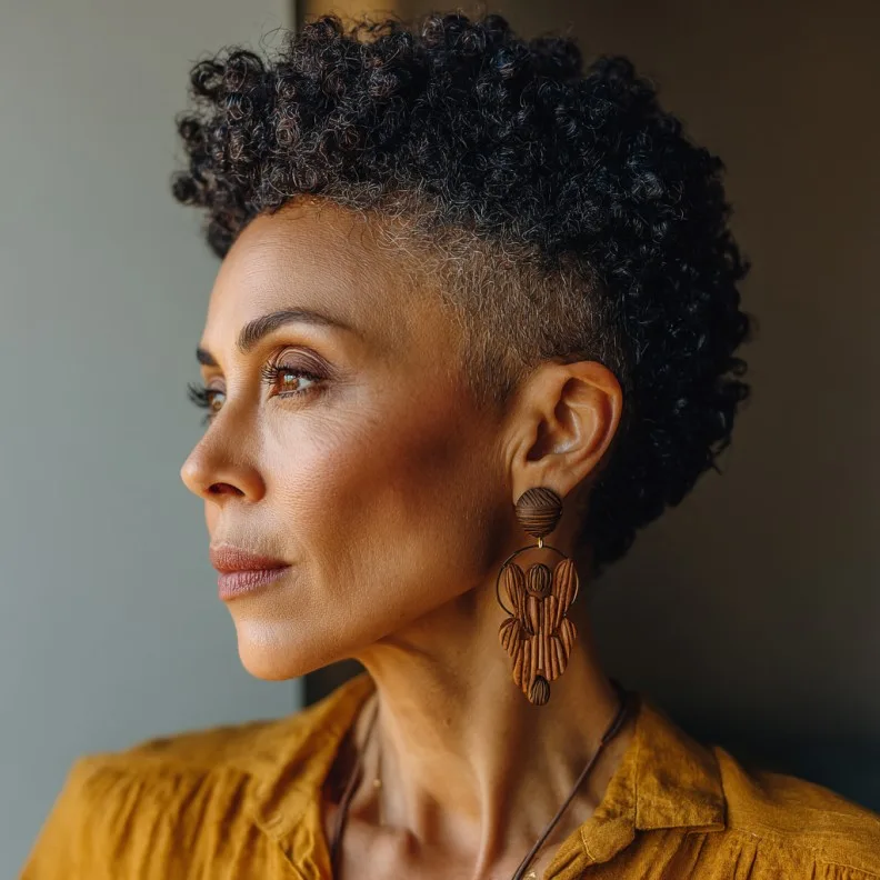 Modern Curly Tapered Cut with Defined Curls