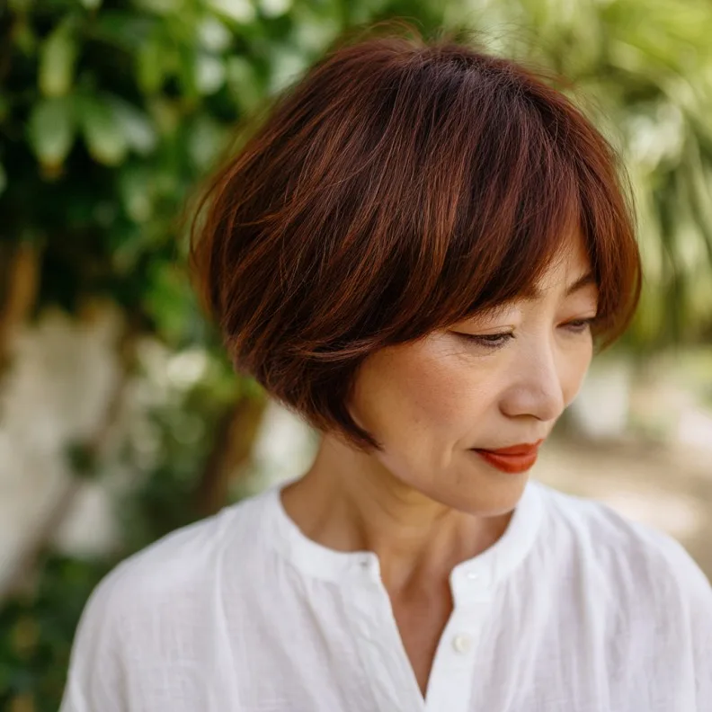 Modern Layered Bob with Subtle Warm Tones