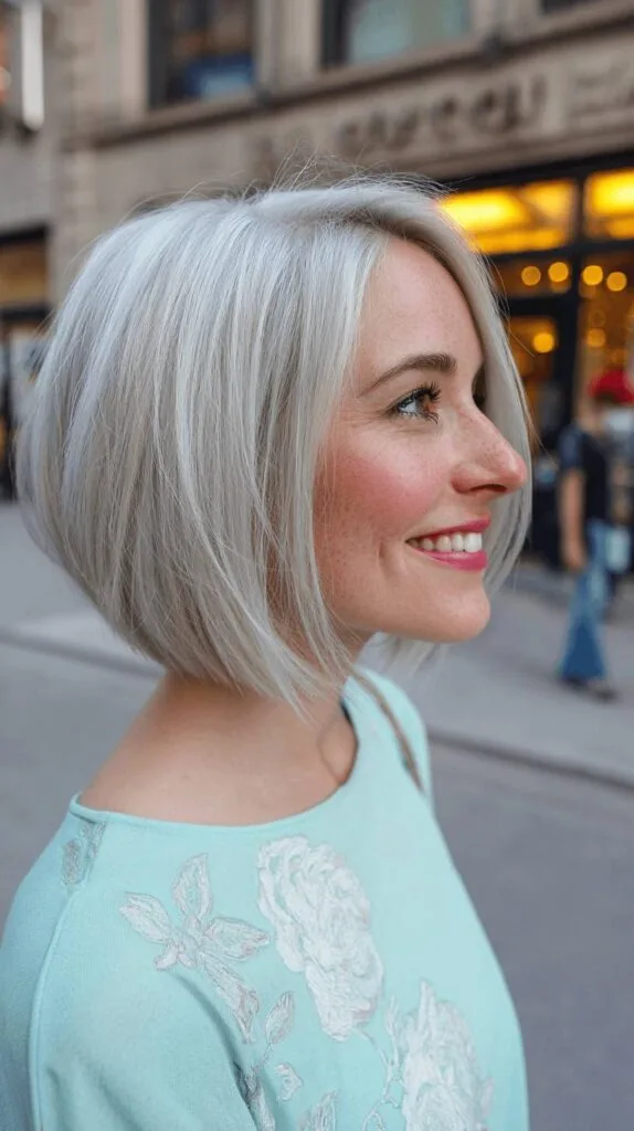 Modern Silvery Bob with Subtle Layers