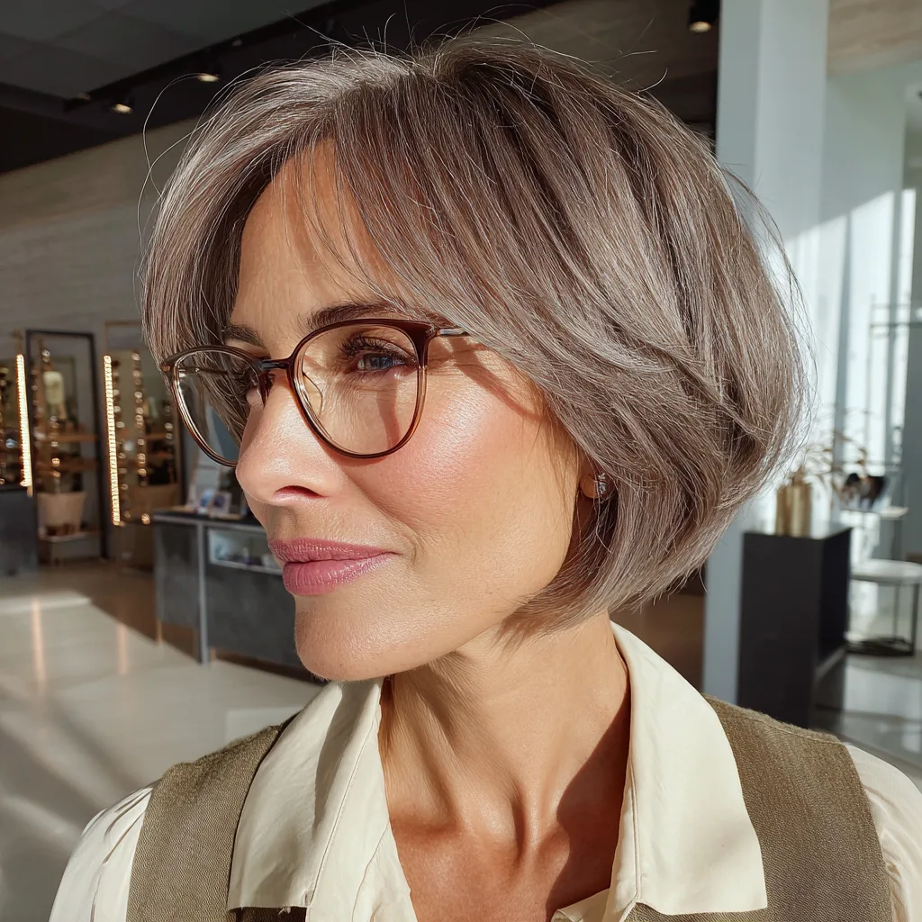 Modern Silvery Textured Bob with Soft Layers