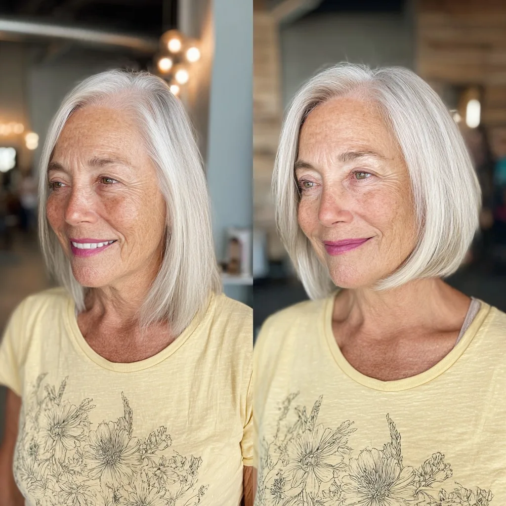 Modern Sleek Blunt Bob with Subtle Movement
