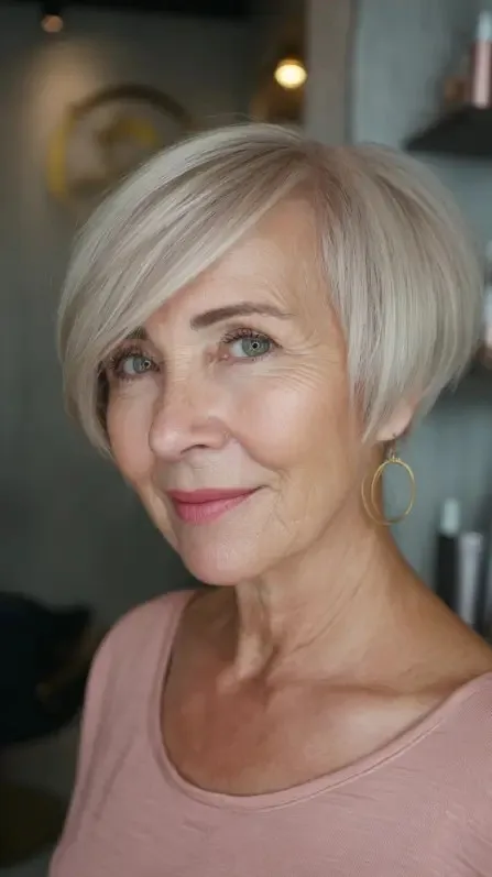 Modern Soft Pixie Bob with Elegant Side-Swept Bangs
