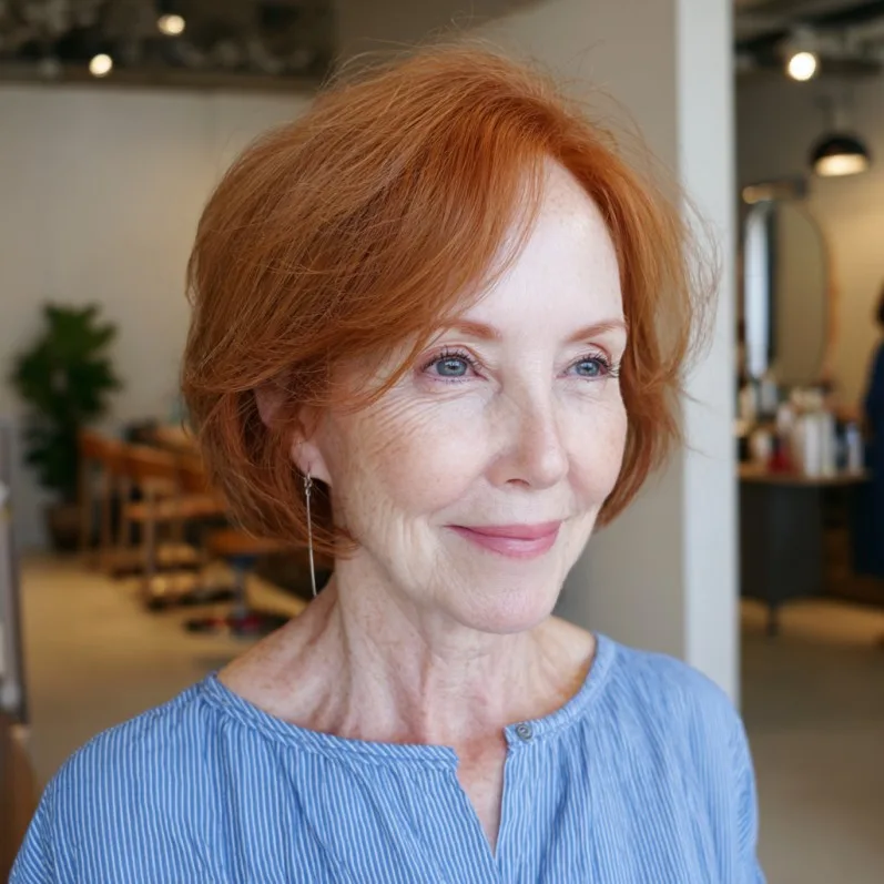 Modern Soft Red Bob with Subtle Layers