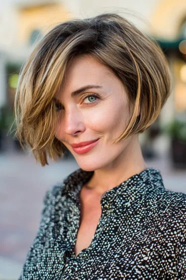 Modern Textured Bob with Flattering Side Volume