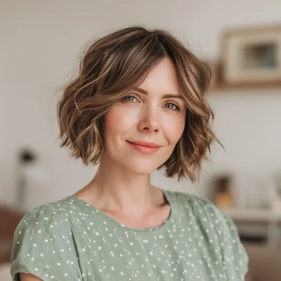 Modern Textured Bob with Soft Beachy Waves