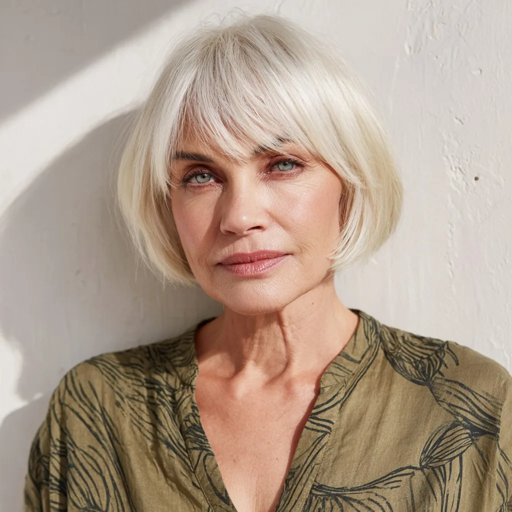 Modern Textured Bob with Soft Side Bangs