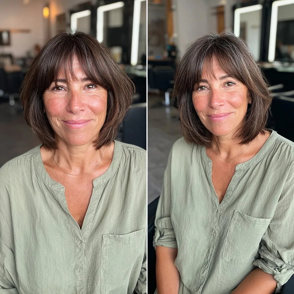 Modern Textured Bob with Subtle Bangs