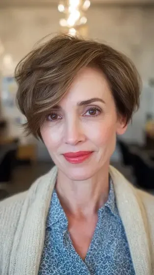 Modern Textured Ear-Length Cut with Soft Volume