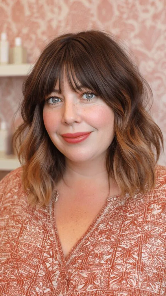 Modern Textured Lob with Subtle Ombre Highlights