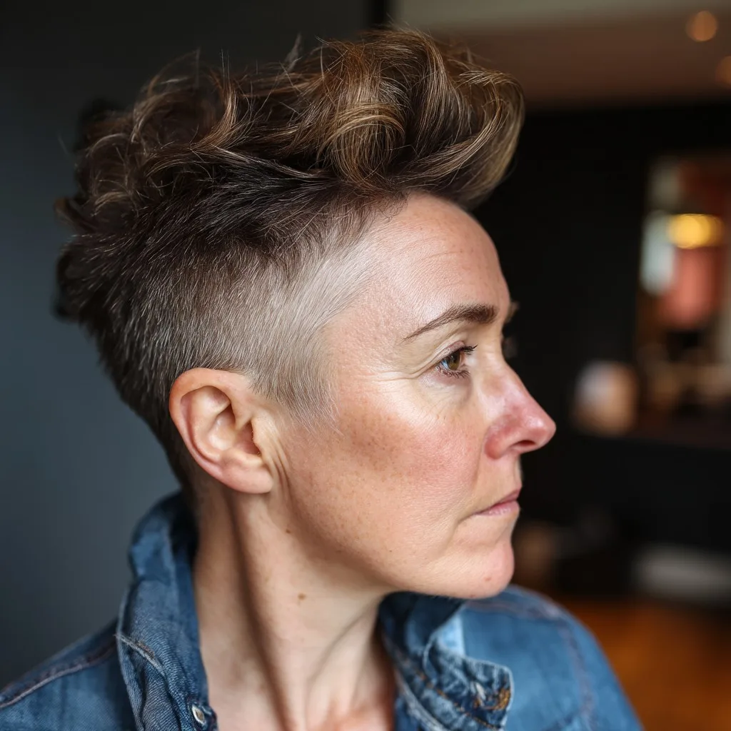 Modern Textured Mohawk with Tapered Sides