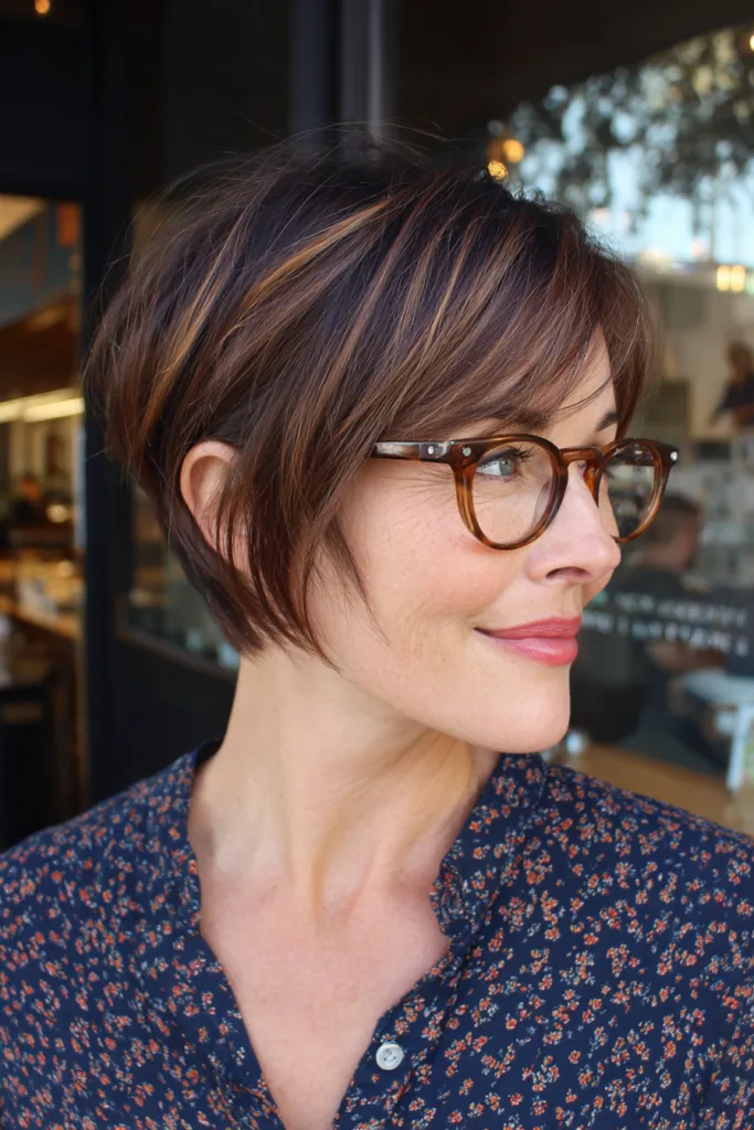 Modern Textured Pixie Bob with Subtle Highlights