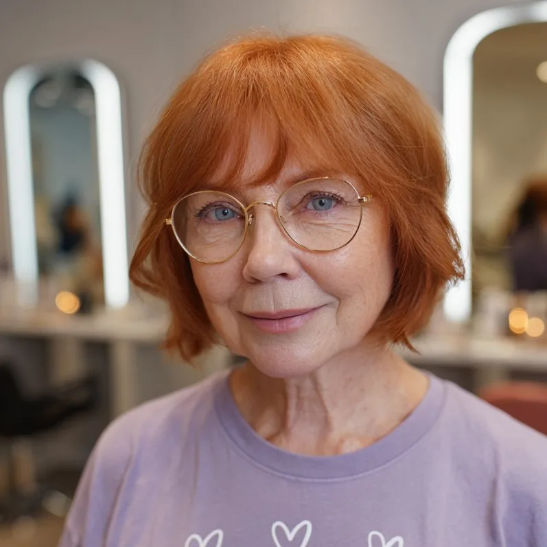 Modern Textured Red Bob with Subtle Layers