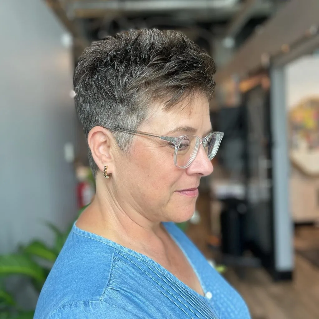 Modern Textured Spiky Pixie Cut with Subtle Highlights