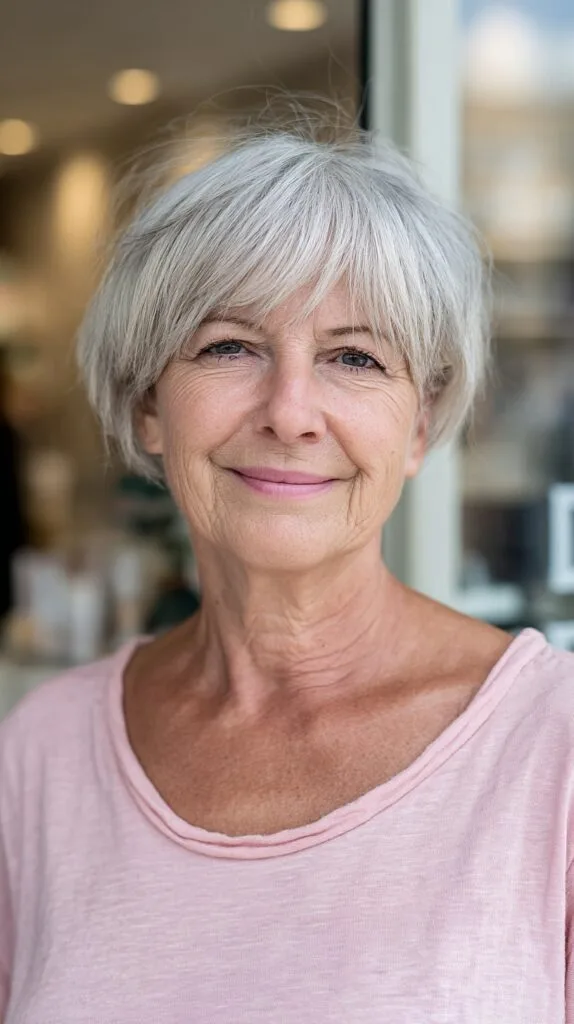 Platinum Pixie Cut with Textured Waves