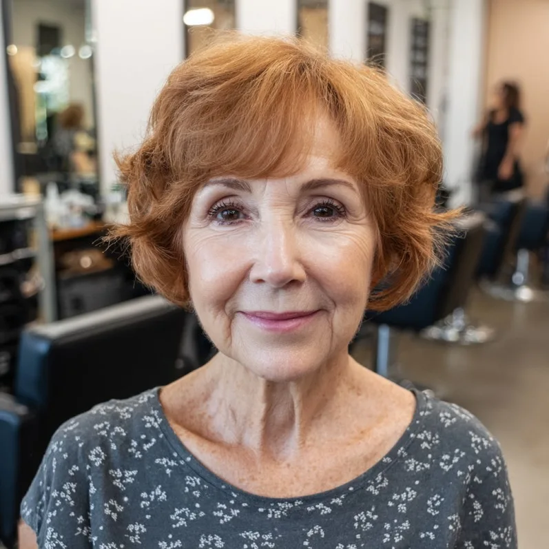 Playful Red Bob with Soft Volume