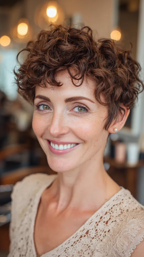 Playful Short Curly Cut with Defined Ringlets