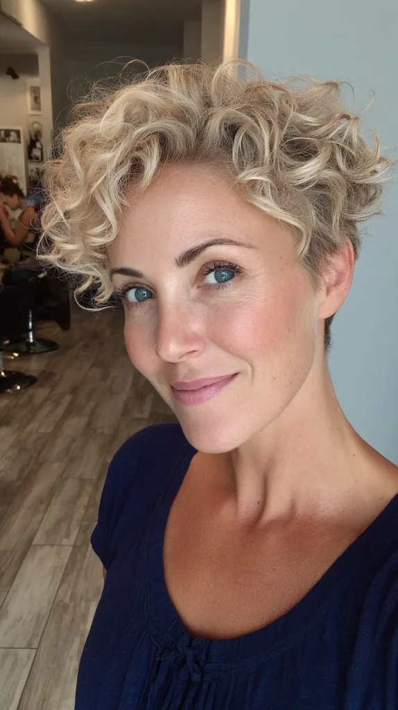 Playful Short Curly Cut with Soft Texture