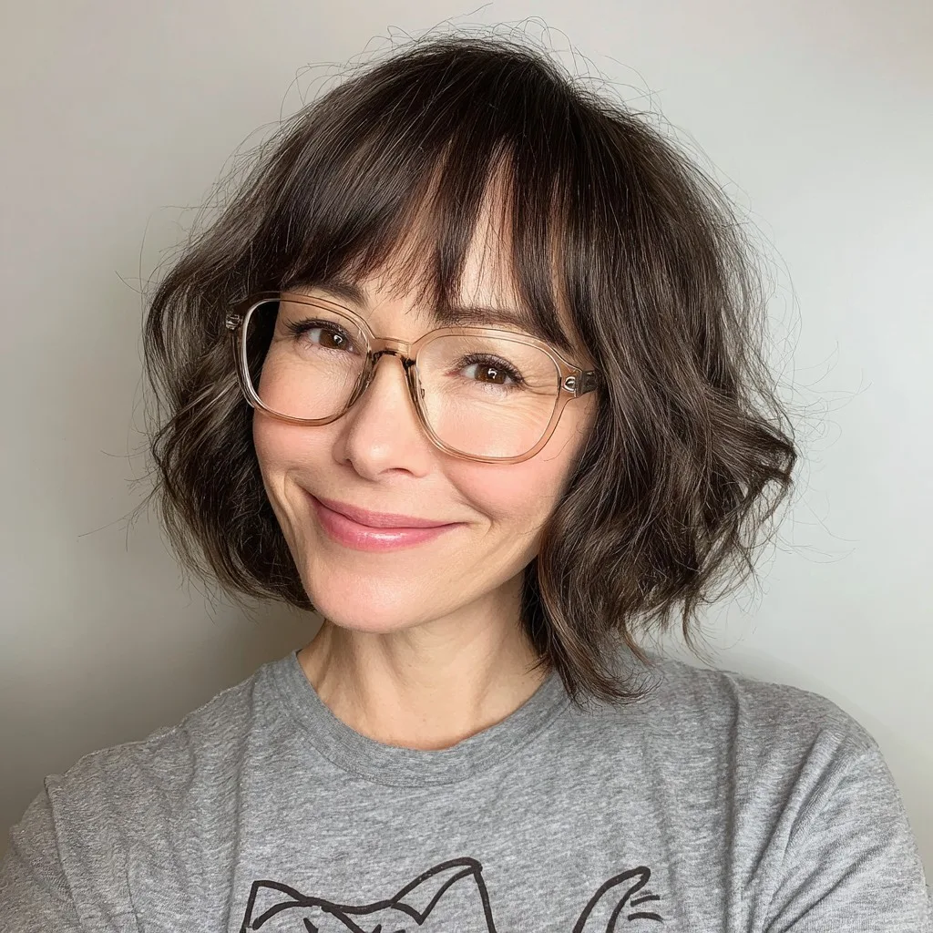 Playful Textured Bob with Soft Bangs