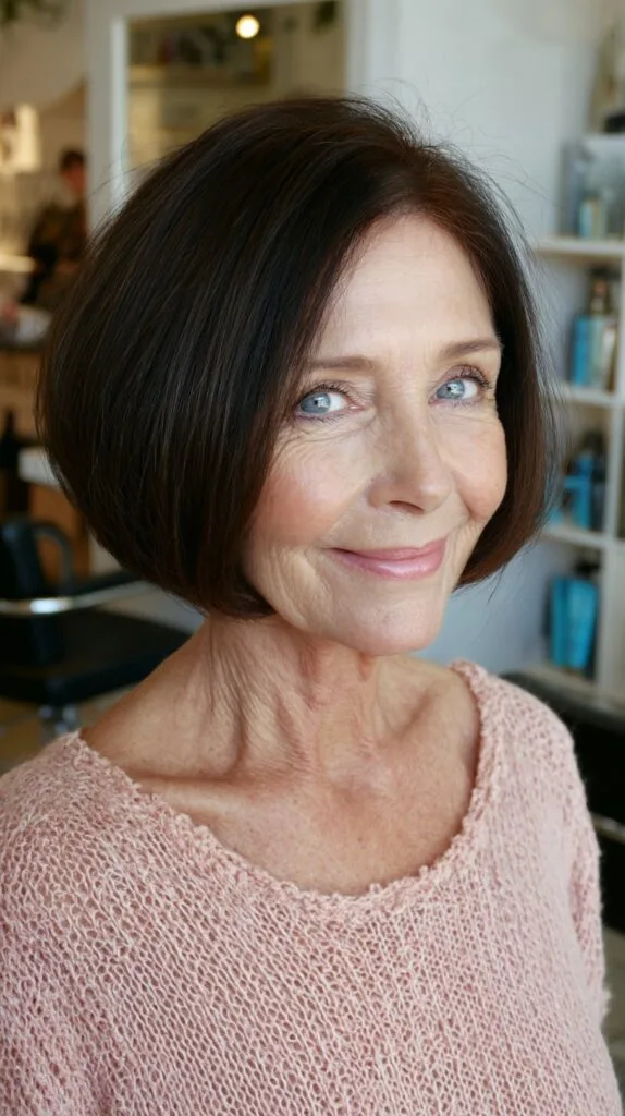 Polished Rounded Stacked Chin-Length Bob