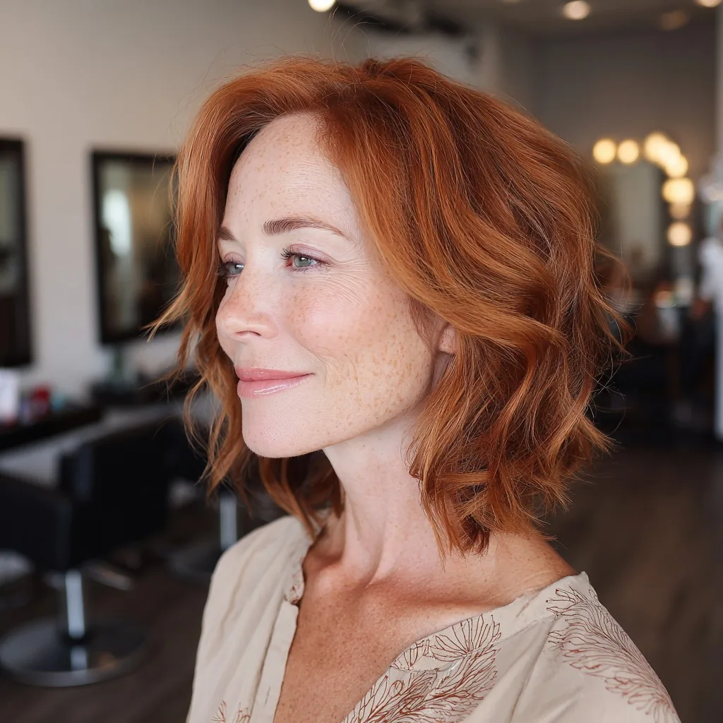 Radiant Textured Midi Bob with Soft Curls