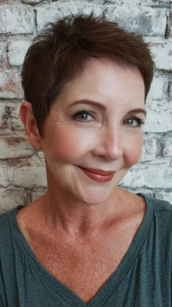 Refined Auburn Pixie with Textured Top