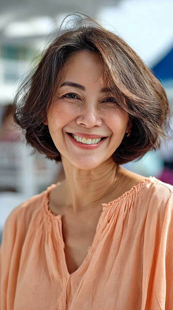 Side-Swept Chin-Length Bob with Feathered Ends