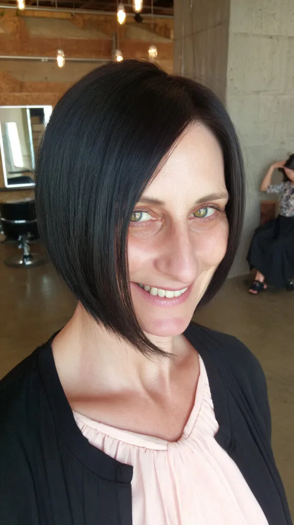 Sleek Angular Chin-Length Bob with Subtle Edges