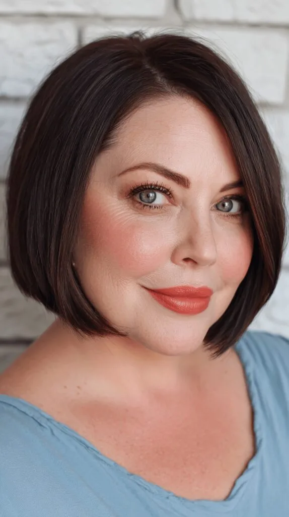 Sleek Blunt Bob with Subtle Shine