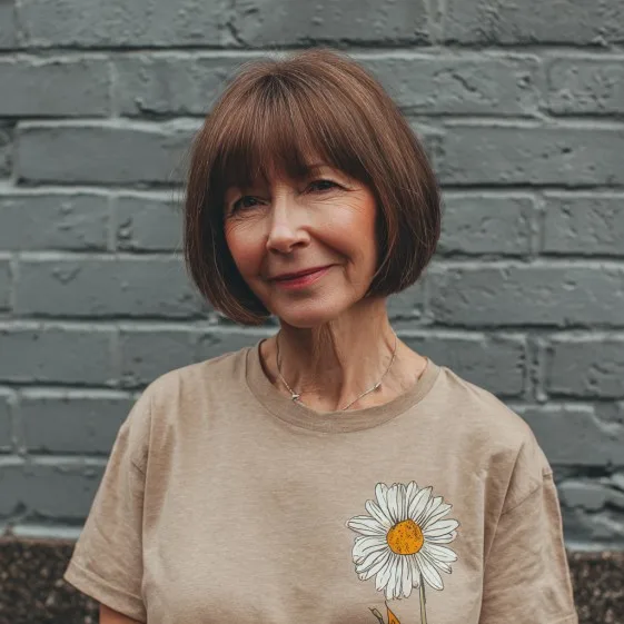 Sleek Chin-Length Bob with Soft Fringe