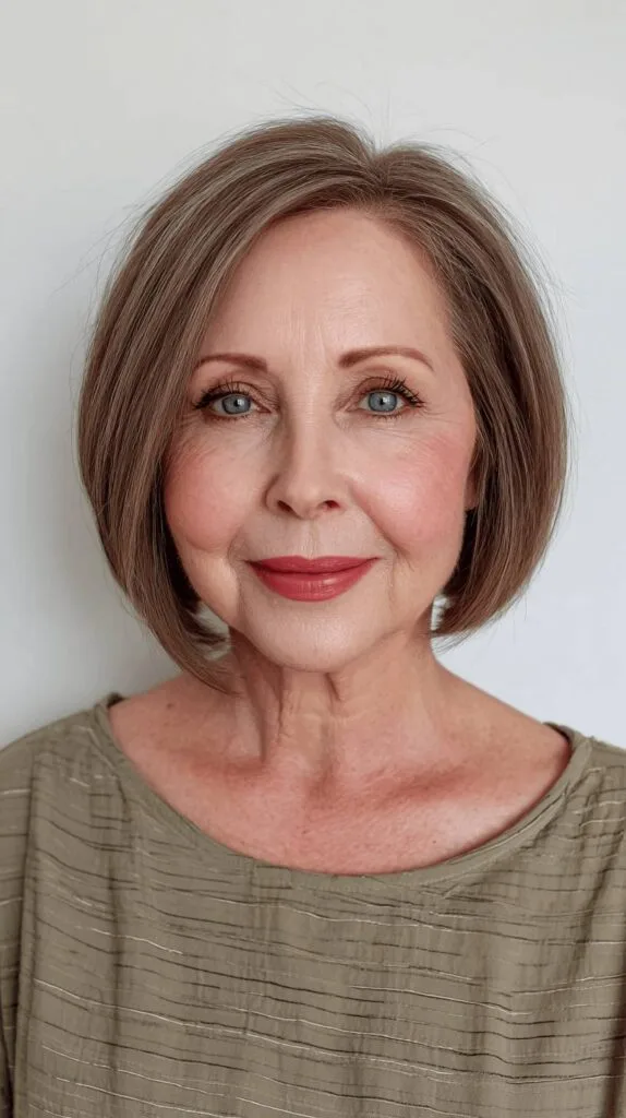 Sleek Smooth Curved Bob with Subtle Layers