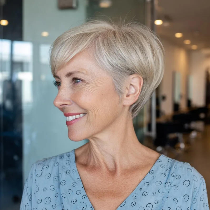 Sleek Textured Pixie Cut with Wispy Bangs