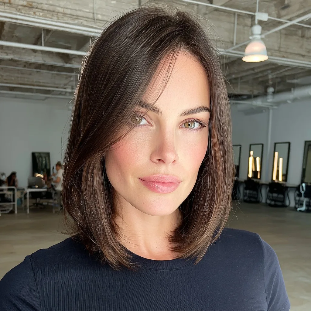 Smooth Textured Midi Bob with Subtle Layers