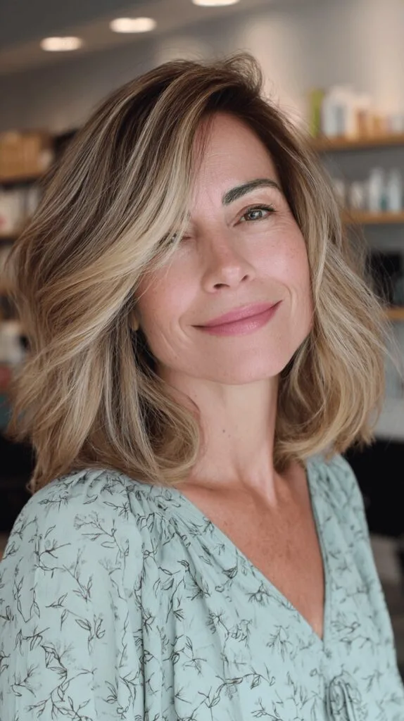 Soft Beachy Waves with Bright Blonde Highlights