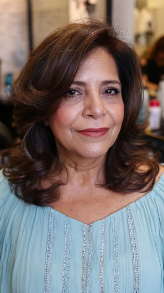 Soft Brunette Waves with Voluminous Ends
