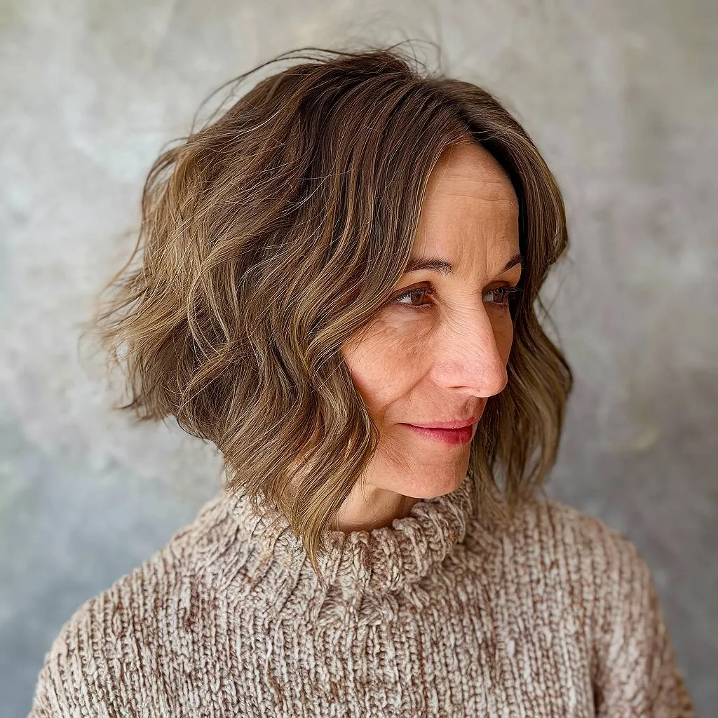 Soft chop cut with gentle waves and blended layers