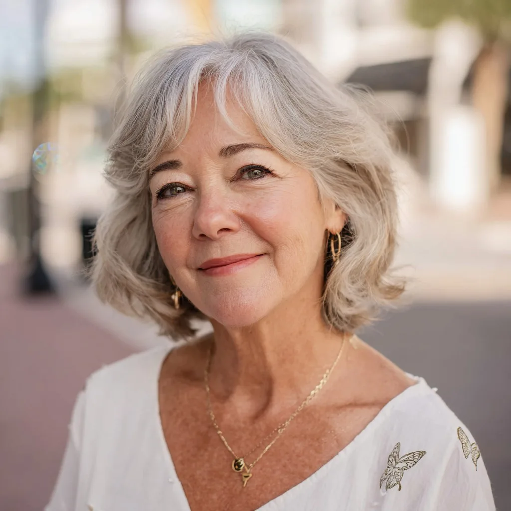 Soft Curly Bob with Gentle Face-Framing Layers