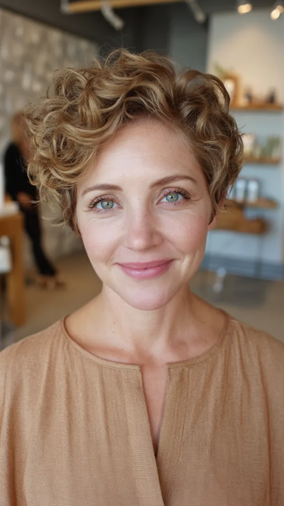 Soft Curly Short Cut with Natural Volume