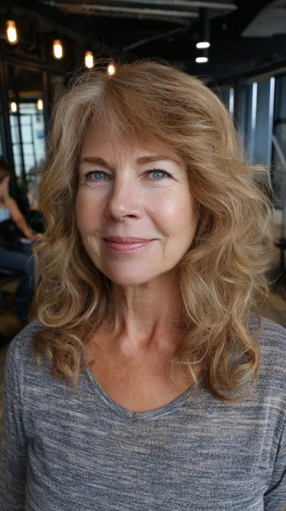 Soft Face-Framing Layers with Natural Gray Melt
