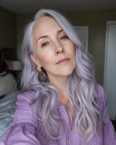 Soft Lavender Waves with Textured Layers
