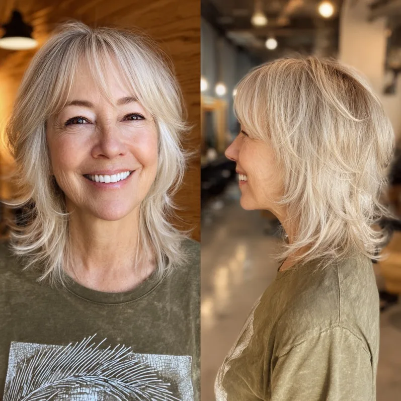 Soft Layered Blonde Cut with Face-Framing Highlights