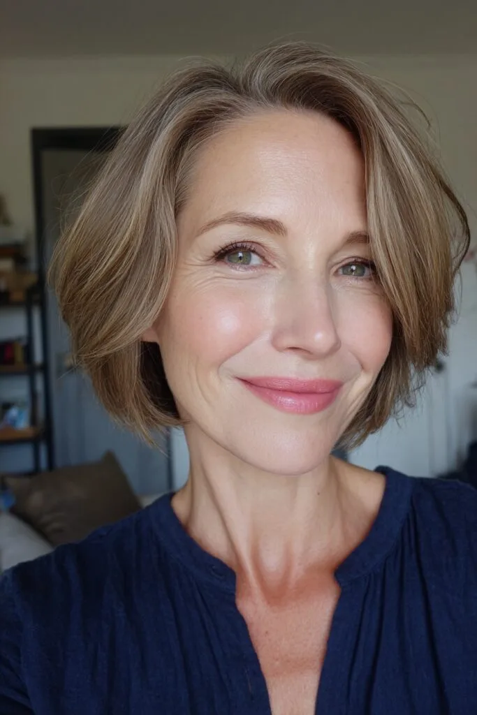 Soft Layered Bob with Subtle Waves