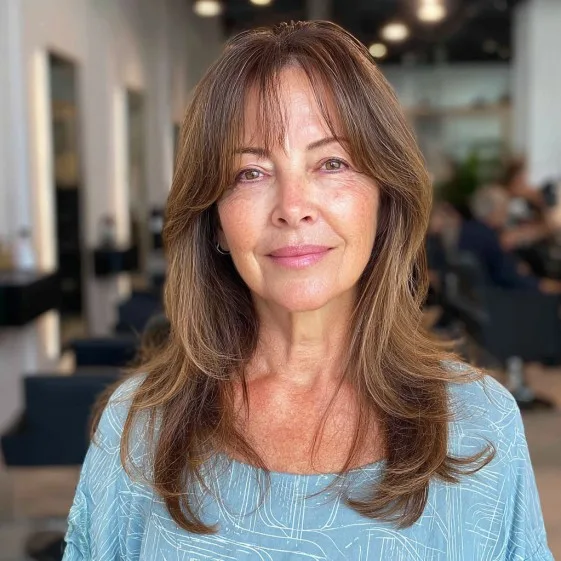 Soft Layered Cut with Face-Framing Bangs