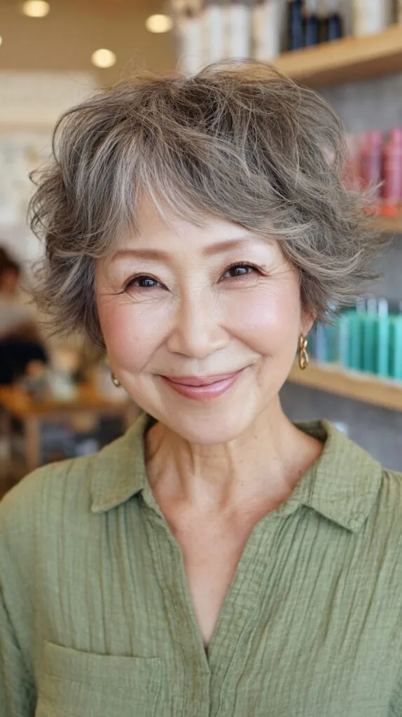 Soft Natural Gray Layered Bob