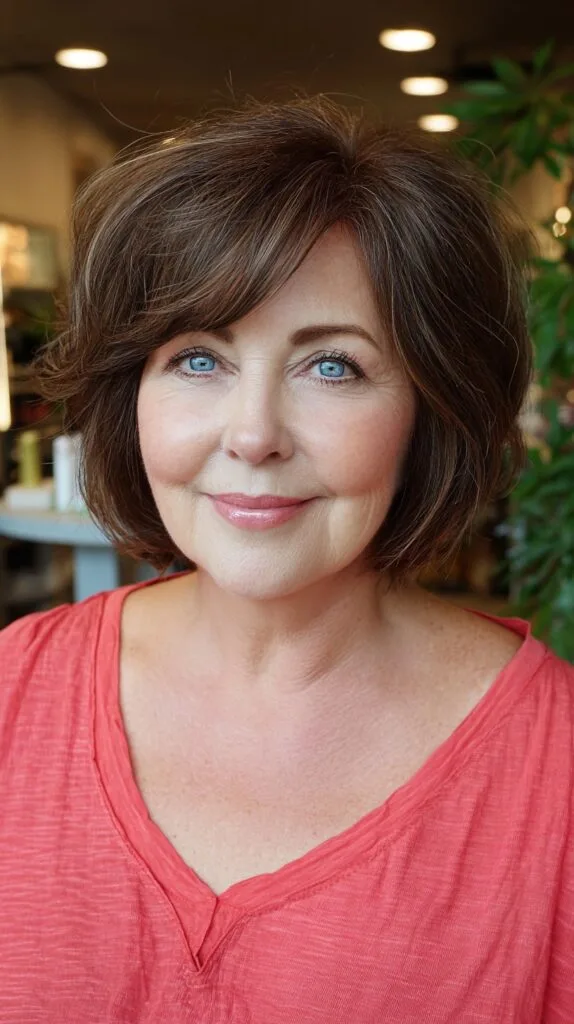 Soft Rounded Layered Chin-Length Bob with Face-Framing Highlights