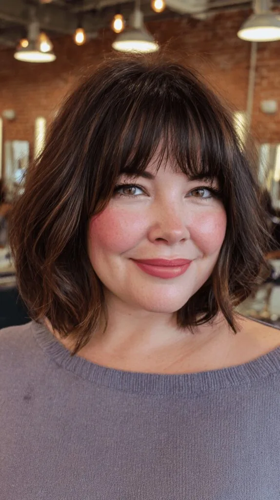 Soft Textured Bob with Wispy Bangs