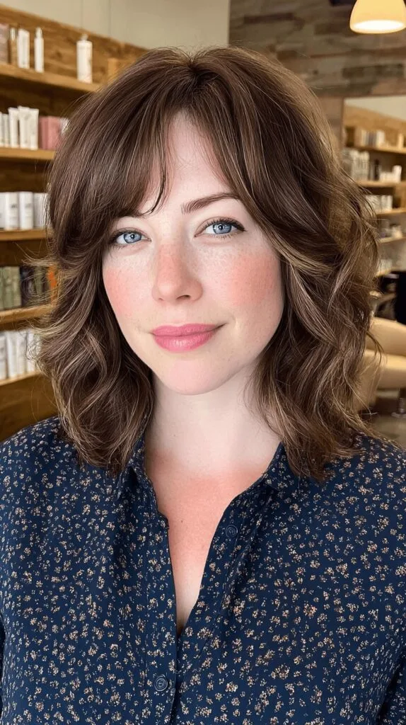 Soft Textured Waves with Subtle Blonde Highlights