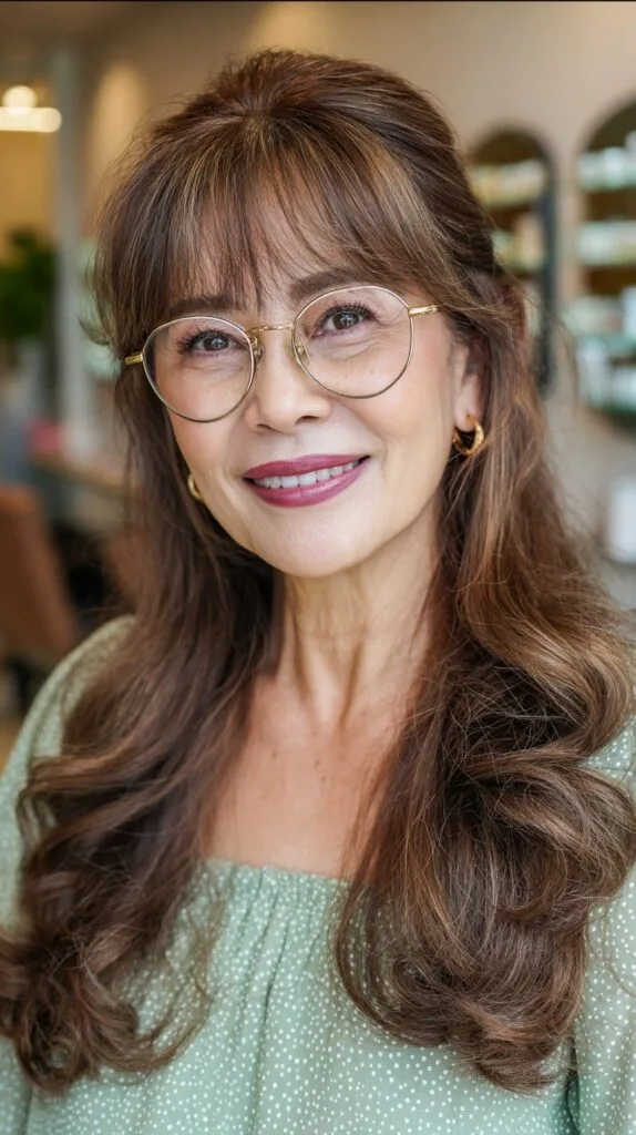 Soft Toffee Layered Waves for Women Over 60