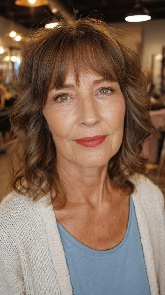 Soft Wavy Bob with Wispy Bangs