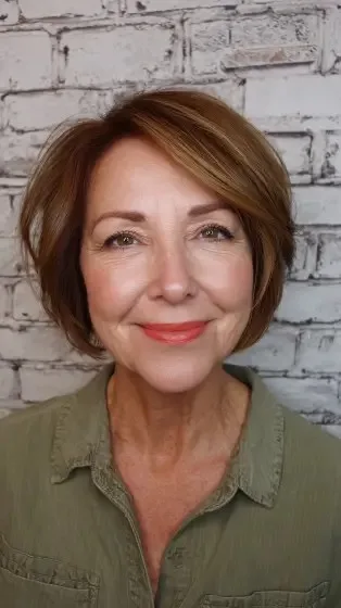 Softly Layered Ear-Length Cut with Subtle Highlights