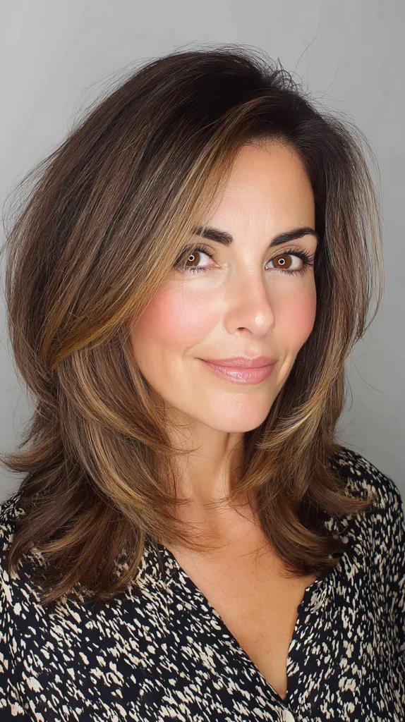 Softly Layered Medium Length Cut with Subtle Highlights
